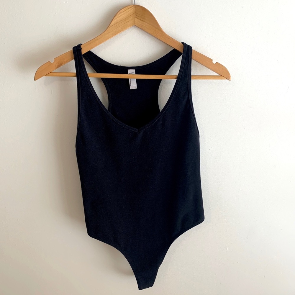 American Apparel black scoop-neck body-suit